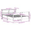 vidaXL Posteľ bez matraca voskový 150x200 cm masívna borovica