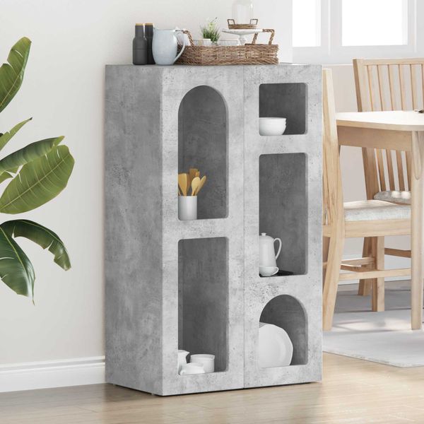 vidaXL Servírovacia skriňa ELST Betónová šedá 59 x 35 x 100,5 cm