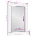 vidaXL Zrkadlo do kúpeľne 50x70x2,5 cm masívnw ekácia a sklo