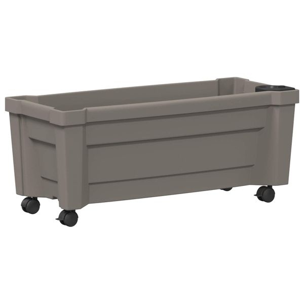 vidaXL Kvetináč Calypso s kolesami Sivá 79 x 35 x 33 cm PP