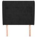 vidaXL Čelo postele so záhybmi čierne 83x23x118/128 cm zamat
