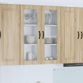 vidaXL Nástenný sklenený kabinet PORTO Sonoma dub 80 x 31 x 100 cm