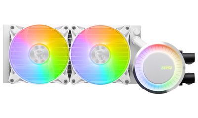 MSI vodný chladič CPU MAG CORELIQUID E240 WHITE/ 2x 120mm ARGB fan/ podpora LGA1700/ biely Vodné chladenie, pre CPU, pre Intel i AMD, 2× 120mm ARGB ventilátor, socket 1150, 1151, 1155, 1156, 1200, 1700, AM5, AM4