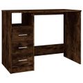 vidaXL Stolík so zásuvkami dymový dub 102x50x76 cm spracované drevo