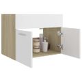 vidaXL Skrinka pod umývadlo biela+sonoma 60x38,5x46cm kompozitné drevo