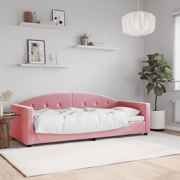 vidaXL Denná posteľ ružová 80x200 cm zamat