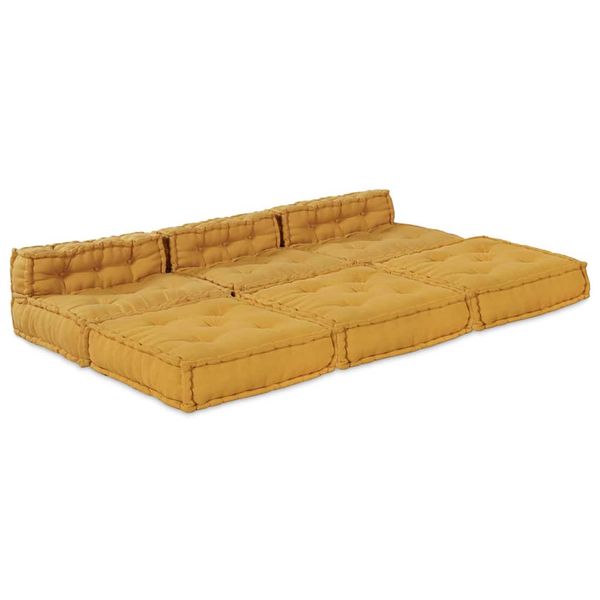 vidaXL Modulová pohovka 4 pcs Žltá Látka