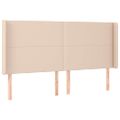 vidaXL Čelo postele so záhybmi kapučínové 203x16x118/128 cm umelá koža