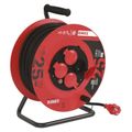 Predlužovací kábel EMOS P084251 PROFI na bubne 25 m / 4 zásuvky / čierny / guma / 230 V / 1,5 mm2