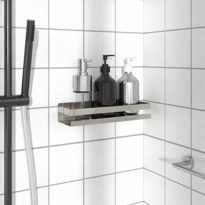vidaXL Sprchová polica 30x10x6 cm, brúsená, nehrdzavejúca oceľ 304