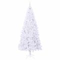 vidaXL Umelý vianočný stromček s 300 LED-i Biela 240 cm PVC a oceľ