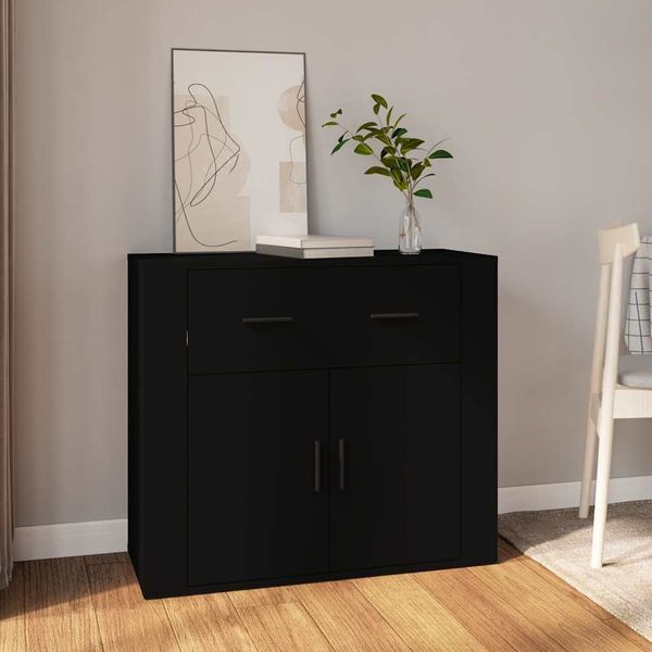 vidaXL Komoda čierna 80x33x70 cm spracované drevo