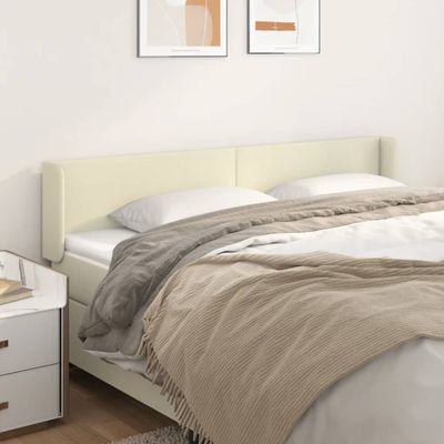 vidaXL Čelo postele so záhybmi krémový 203x16x78/88 cm umelá koža