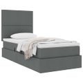 vidaXL Postel s úložným prostorem a matrací Tmavo šedá 90 x 190 cm