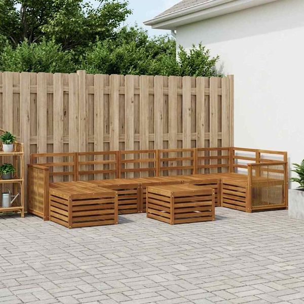 vidaXL Záhradná súprava gaučov 7 pcs Prírodná Pevné akáciové drevo