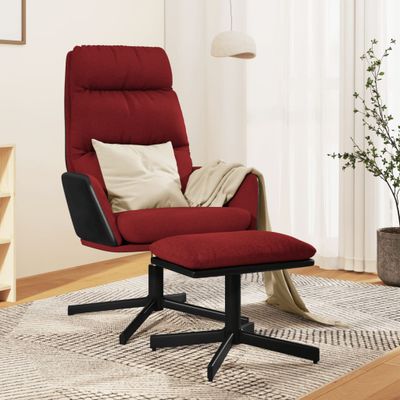 vidaXL Relaxačné kreslo s podnožkou, vínovo-červené, látka
