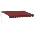 vidaXL Automaticky zaťahovacia markíza burgundská 350x250 cm