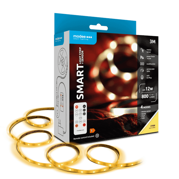 Modee LED Smart pás 12W IP20 +senzor 2700K (800 lm) 3M (MSL-LS12W3M2700KS-R)