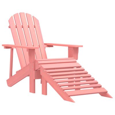 vidaXL Záhradná stolička Adirondack s otomanom jedľový masív ružová