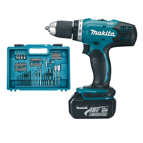 Makita aku vrtací šroubovák s príslušenstvom Li-ion LXT 18V/3,0Ah