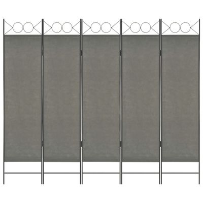 vidaXL 5-panelový paraván antracitový 200x180 cm