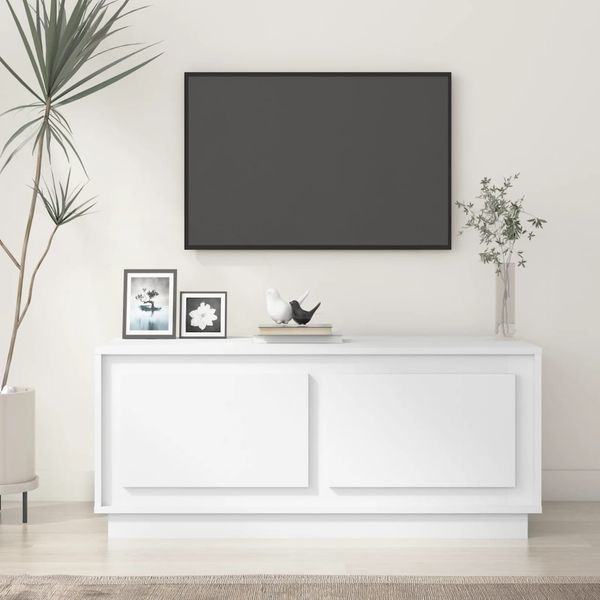 vidaXL Konferenčný stolík biely 102x50x44 cm spracované drevo