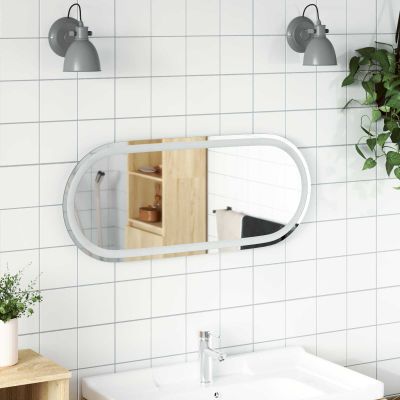 vidaXL Zrkadlo do kúpeľne s LED Priehľadná 90 x 40 cm tvrdené sklo