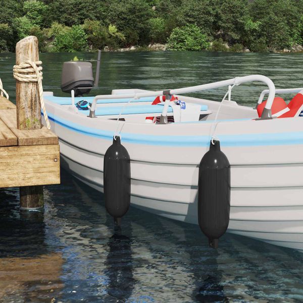 vidaXL Nárazníky na člny 2 ks Ø 16 x 58 cm Čierna PVC