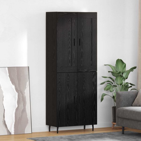vidaXL Highboard 2 pcs Čierny dub Kompozitné drevo