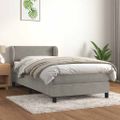 vidaXL Posteľný rám boxsping s matracom bledosivý 90x190 cm zamat