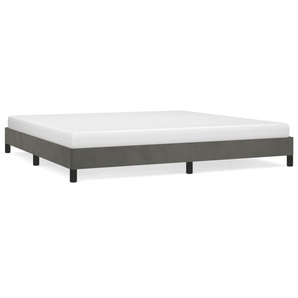 vidaXL Posteľ bez matraca tmavosivá 200x200 cm zamat