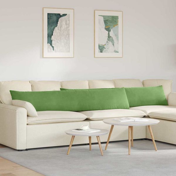 vidaXL Vankúše na pohovku 2 pcs Svetlo zelená 200 x 40 cm