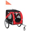 vidaXL Vozík za bicykel pre psa, červeno čierny