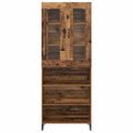 vidaXL Highboard Staré drevo 69,5 x 34 x 180 cm Kompozitné drevo