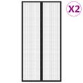 vidaXL Závesy proti hmyzu s magnetickými blokmi 2ks čierne 220x100 cm