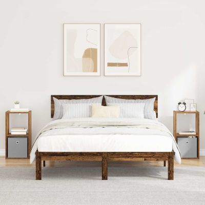 vidaXL Nočný stolík so zásuvkou 2 pcs Staré drevo 30,5 x 27 x 59,5 cm