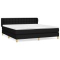 vidaXL Posteľný rám boxspring s matracom čierny 180x200 cm látka