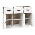 vidaXL Komoda biela 100x40x75 cm borovicový masív