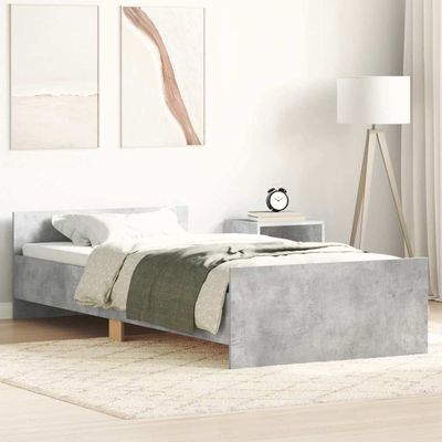 vidaXL Posteľný rám betónový sivý 75x190 cm malé jednolôžko komp.drevo