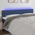 vidaXL Čelo postele s LED modré 160x5x78/88 cm látka