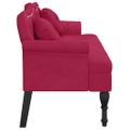 vidaXL Lavica s vankúšmi vínovo červená 120,5x65x75 cm zamat