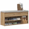 vidaXL Lavička na topánky Artisan Dub 102x30,5x45 cm Konštrukčné drevo