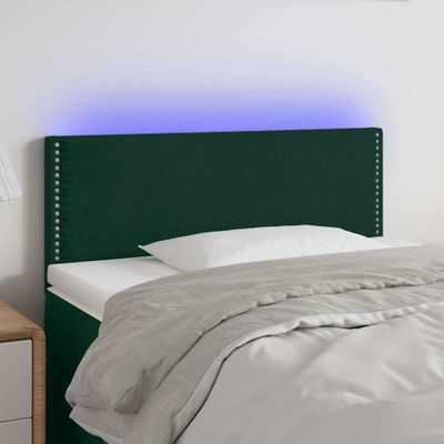 vidaXL Čelo postele s LED tmavozelené 80x5x78/88 cm zamat