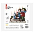 LED svietnik – snehuliaci na saniach, 24 cm, 2x AA, vnútorný, teplá biela, časovač
