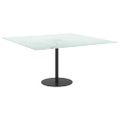 vidaXL Stolová doska, biela 80x80cm 6mm tvrdené sklo, mramorový dizajn