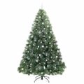 vidaXL Umelý vianočný stromček s 300 LED-i Zelená 240 cm PE a PVC