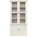 vidaXL Sklenená vitrína VIGO biela 85x35x170 cm masívna borovica