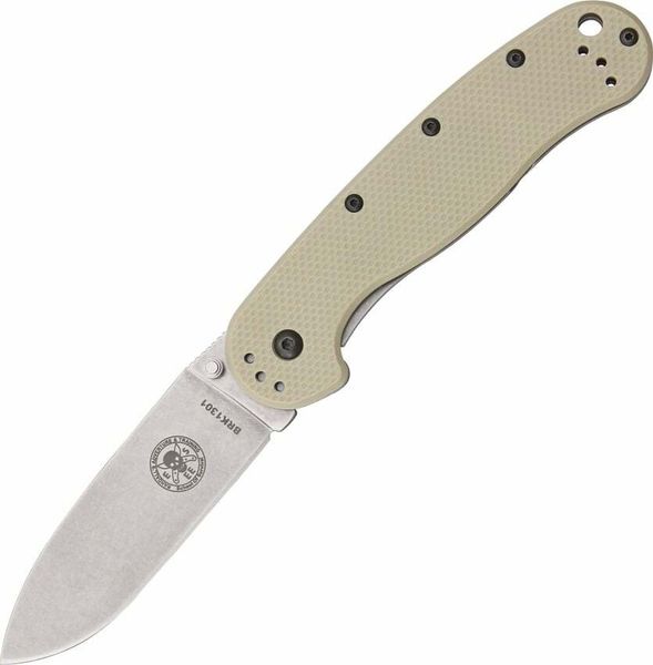 ESEE BRK1301DT Avispa Desert Tan vreckový outdoorový nôž 8,9 cm, Satin, hnedá, FRN