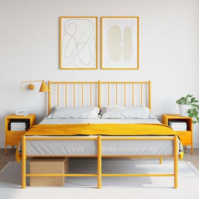 vidaXL Nočné stolíky 2 ks horčicovožlté 36x39x50,5 cm oceľ