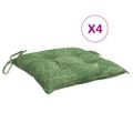 vidaXL Podložky na stoličku 4 ks vzor lístia 120x50x7 cm látka